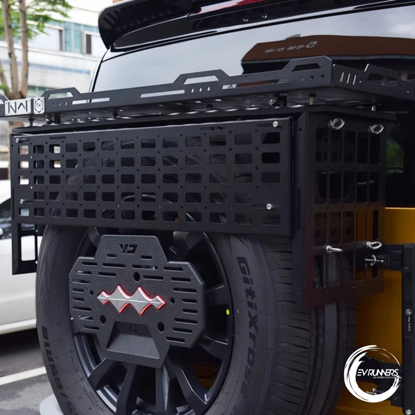 BYD Leopard 5 Rear Spare Tire Mount Rack – Aluminum Alloy Tailgate Expansion Platform