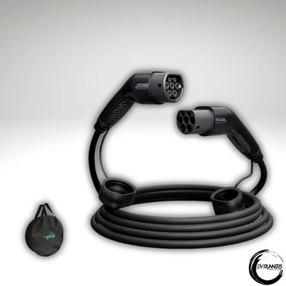 7 kW ladekabel for elbiler type 2 til type 2 – 5 m, 32 A, IP65-klassifisert