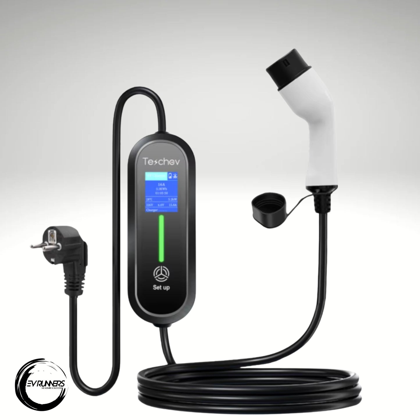 Bærbar elbillader Wallbox 16A | Type 1 (J1772) til type 2 (IEC62196) | 220V–230V | For elbiler